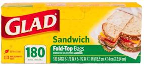 img 2 attached to Glad Fold Top Sandwich Bags: 🥪 Convenient 180-Count Plastic Bags for Your On-The-Go Snacks