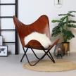 leather butterfly chair living black logo