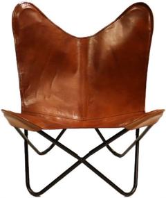 img 1 attached to Leather Butterfly Chair Living Black
