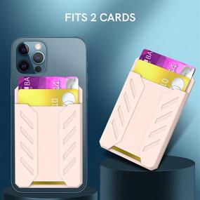 img 1 attached to 📱 Delidigi Slim Silicone Phone Card Holder - Adhesive Credit Card Wallet for iPhone, Android, and Most Smartphones (Pink)