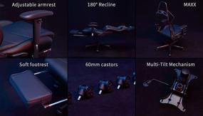 img 2 attached to 🎮 Ficmax Gaming Chair: Ergonomic PU Leather Computer Chair with Footrest, Massage Lumbar Support, and Racing Style for E-Sport Gamers (Black)