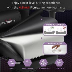 img 1 attached to 🎮 Ficmax Gaming Chair: Ergonomic PU Leather Computer Chair with Footrest, Massage Lumbar Support, and Racing Style for E-Sport Gamers (Black)