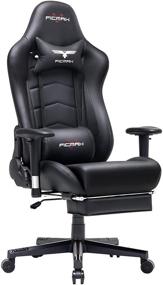 img 4 attached to 🎮 Ficmax Gaming Chair: Ergonomic PU Leather Computer Chair with Footrest, Massage Lumbar Support, and Racing Style for E-Sport Gamers (Black)