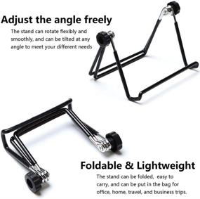 img 2 attached to 📱 Adjustable Tablet Stand Holder VOVIGGOL - Non-Slip Foldable Cradle for 9-12.9" Tablets, iPad, Samsung, Kindle Fire - Display Stand & Picture Frame Stand for Photos (Black, Large)