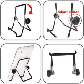 img 3 attached to 📱 Adjustable Tablet Stand Holder VOVIGGOL - Non-Slip Foldable Cradle for 9-12.9" Tablets, iPad, Samsung, Kindle Fire - Display Stand & Picture Frame Stand for Photos (Black, Large)