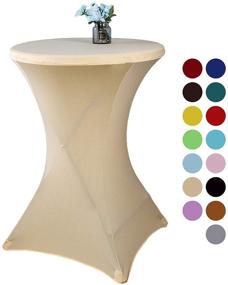 img 3 attached to Elastic Spandex Champagne Cocktail Tablecloth with Stretch Decor - 32 x 43 Inch - Stylish & Functional