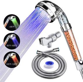 img 4 attached to 🚿 Revitalize Your Shower Experience with PRUGNA LED Shower Head - High-Pressure Filter, Hose, and Shower Arm Bracket Included