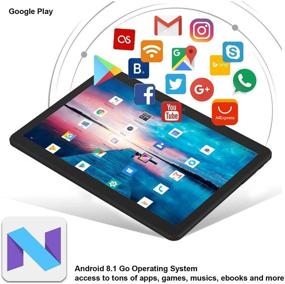 img 1 attached to 📱 10 Inch Android 8.1 Go Tablet PC | Dual Card Slot, Dual Camera, 3G Phablet | 1+16GB, GMS Certified | WiFi, Bluetooth, GPS | Black