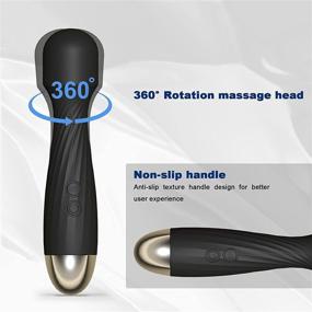 img 2 attached to 🔌 Powerful Cordless Electric Handheld Wand Massager for Muscle Pain Relief - USB Rechargeable & Waterproof (Black)