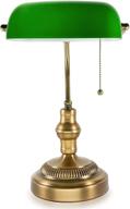 💼 vintage handmade brass bankers lamp with emerald green glass shade - ideal antique desk light for office, library, study room (no bulbs included) logo