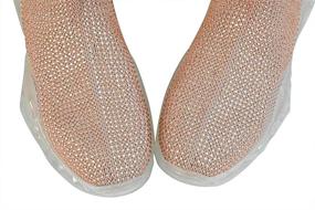 img 2 attached to LUCKY STEP Women Sequin Bling Diamond Sneakers: Sparkle in Rhinestone Knit Socks for Lightweight & Breathable Casual Walking