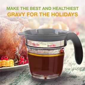 img 2 attached to 🍲 Efficient 4 Cup Gravy & Fat Separator with Convenient Bottom Release and Strainer