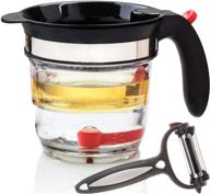 🍲 efficient 4 cup gravy & fat separator with convenient bottom release and strainer logo