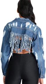 img 3 attached to PAODIKUAI Womens Distressed Cropped Backless Women's Clothing and Coats, Jackets & Vests