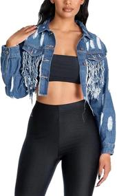 img 4 attached to PAODIKUAI Womens Distressed Cropped Backless Women's Clothing and Coats, Jackets & Vests