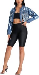 img 2 attached to PAODIKUAI Womens Distressed Cropped Backless Women's Clothing and Coats, Jackets & Vests