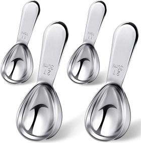 img 4 attached to Stainless Steel Coffee Scoops: Measuring Spoons for Coffee, Tea, Sugar, Flour, Salt & Spice - 1T and 2T (Pack of 4)