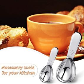 img 2 attached to Stainless Steel Coffee Scoops: Measuring Spoons for Coffee, Tea, Sugar, Flour, Salt & Spice - 1T and 2T (Pack of 4)