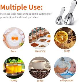 img 1 attached to Stainless Steel Coffee Scoops: Measuring Spoons for Coffee, Tea, Sugar, Flour, Salt & Spice - 1T and 2T (Pack of 4)