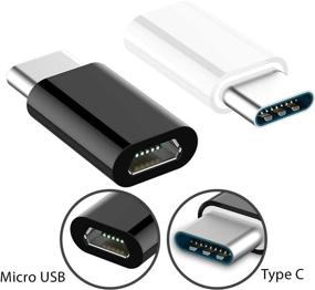 img 2 attached to 🔌 Усовершенствованный адаптер Micro USB к USB C с резистором для быстрой зарядки - Samsung Galaxy S10 S9 S8 Плюс, Note 9 8, MacBook, LG V30 G5 G6, Moto Z2 Play (белый)