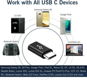 img 3 attached to 🔌 Усовершенствованный адаптер Micro USB к USB C с резистором для быстрой зарядки - Samsung Galaxy S10 S9 S8 Плюс, Note 9 8, MacBook, LG V30 G5 G6, Moto Z2 Play (белый)