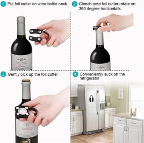 img 1 attached to Mayshion Wine Bottle Foil Cutter - Premium Quality Stainless Blades & Non-toxic Plastic Body with Magnets (Black)