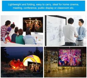 img 2 attached to Zerone Projection Screen 16:9 HD Foldable Anti-Crease Portable Projector Movies Screen For Home Theater Outdoor Indoor Support Double Sided Projection(72Inch)