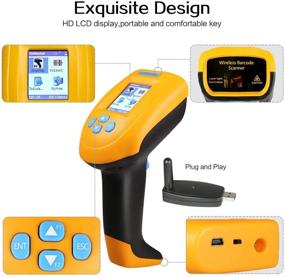 img 3 attached to Trohestar Wireless Barcode Scanner 1D USB Handheld Bar Code Reader Laser Cordless Data Collector Portable Terminal Inventory Scanner (Yellow)