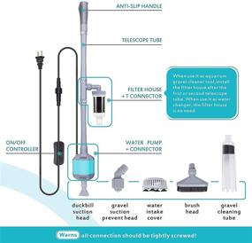 img 2 attached to 🐠 hygger Electric Aquarium Vacuum Cleaner, 15W Automatic Sand Gravel Cleaner with Sponge Filters, Fish Tank Water Changer & 6.7ft Water Tube