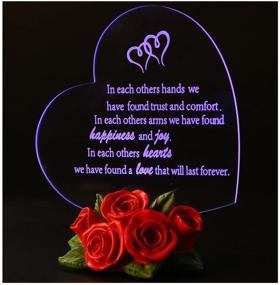 img 4 attached to 🎁 Giftgarden Anniversary Gifts: 7 Color Changing LED Heart Cake Topper with Red Roses - Perfect Present for Couples, Weddings & Valentines Day