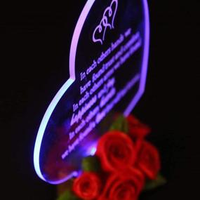 img 3 attached to 🎁 Giftgarden Anniversary Gifts: 7 Color Changing LED Heart Cake Topper with Red Roses - Perfect Present for Couples, Weddings & Valentines Day