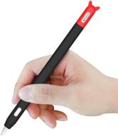 🖊️ apple pencil 2nd generation case: silicone holder sleeve with protective cap holders for ipad pro 11 12.9 inch 2018 – black, red logo