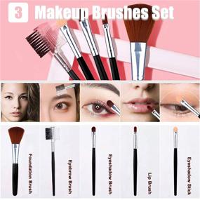 img 1 attached to 💄 Complete Makeup Set: 12 Color Naked Eyeshadow, 5 Makeup Brushes, Waterproof Pencils, Brow Powder & Quicksand Bag – Perfect Gift for Women, Girls & Teens