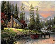 🎨 diy paint by numbers: forest canvas oil painting kit for kids & adults - 16" w x 20" l - acrylic pigment logo