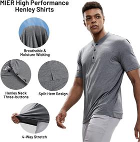 img 3 attached to 👕 MIER Men's Collarless Placket Sleeve T Shirt for Stylish Shirts