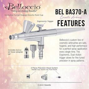 img 3 attached to 💄 Belloccio Multi-Purpose Precision Gravity Feed Airbrush - Cosmetic Makeup Airbrush with a 0.4mm Tip and 1/16 oz Cup