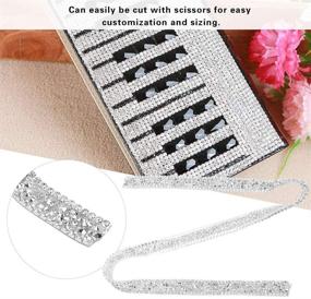 img 2 attached to 💎 Sparkling Rhinestone Ribbon Roll – Ideal for Prom Dresses, Belt Appliques, Hair Clips, and Collar Decorations – 1 Yard (Silver)