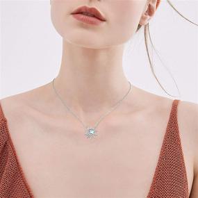 img 1 attached to TRISHULA Moon Star Sun Necklace: Sterling Silver Crescent Moon Pendant with Cubic Zircon Moonstone Twinkling Star, Perfect Birthday Gift for Women & Girls - Includes Gift Box!