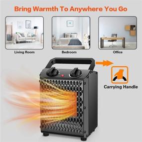 img 2 attached to 🔥 Air Choice Ceramic Space Heater: Efficient & Portable Electric Heater for Indoor Use with Adjustable Thermostat, 3 Heat Modes, and Overheat Protection