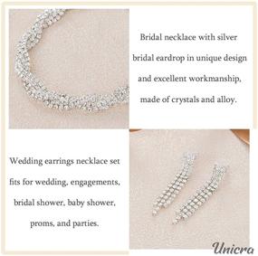 img 1 attached to Unicra Necklace Earrings Rhinestone Bridesmaid Women's Jewelry