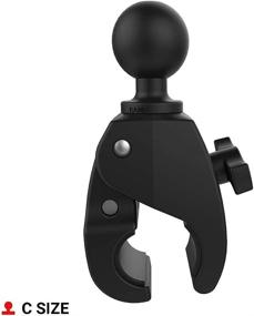 img 1 attached to 🔒 Tough-Claw Small Clamp Ball Base with C Size 1.5" Ball for Rails 0.625" to 1.5" in Diameter by RAM Mounts