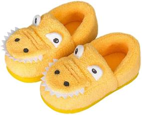 img 4 attached to Dinosaur Slippers: Best Indoor Bedroom Shoes and Slippers for Toddler Boys