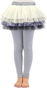 img 4 attached to Auranso Footless Leggings with Ruffled Accents for Girls' Clothing