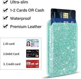 img 2 attached to 💚 Newseego iPhone 12 Pro Max Mini Magsafe Glitter PU Leather Card Holder - Holds 2 Cards, Green - Perfect for Girls and Women