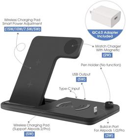 img 3 attached to 🔌 Xperg Wireless Charger Stand: 5 in 1 30W Fast Charging Station Dock for Apple Watch 7/6 Airpods Pro, Compatible with iPhone 13/12/11/Mini/Pro/Max/Xr/Xs Max/8 Plus and Qi-Certified Phones