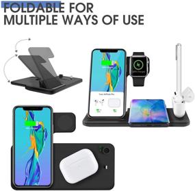 img 2 attached to 🔌 Xperg Wireless Charger Stand: 5 in 1 30W Fast Charging Station Dock for Apple Watch 7/6 Airpods Pro, Compatible with iPhone 13/12/11/Mini/Pro/Max/Xr/Xs Max/8 Plus and Qi-Certified Phones