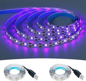 img 4 attached to 🔮 KXZM Black Light UV LED Strip - Powerful 13.2ft Purple 395-400nm USB Powered 240LEDs