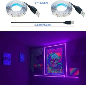 img 2 attached to 🔮 KXZM Black Light UV LED Strip - Powerful 13.2ft Purple 395-400nm USB Powered 240LEDs