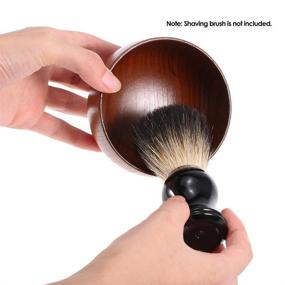 img 1 attached to Anself Wooden Shaving Soap Bowl Shave Cream 🪄 Cup Cleaning Mug (Type 1): Classic and Eco-Friendly Grooming Essential