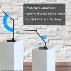 img 1 attached to 💡 Fugetek LED Desk Office Lamp: 27 Eye-Caring Recessed LEDs, 5-Level Brightness, 4-Lighting Modes, USB Charging Port, Touch Control